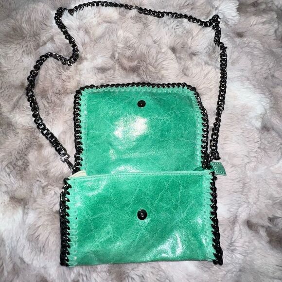 Borse In Pelle Emerald Green Leather Clutch Bag, made in Italy 🇮🇹 - Picture 6 of 16